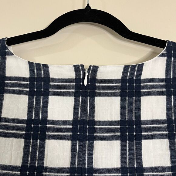 Madewell Leighton Plaid Mini Dress Navy Shift size 12 - Picture 5 of 7